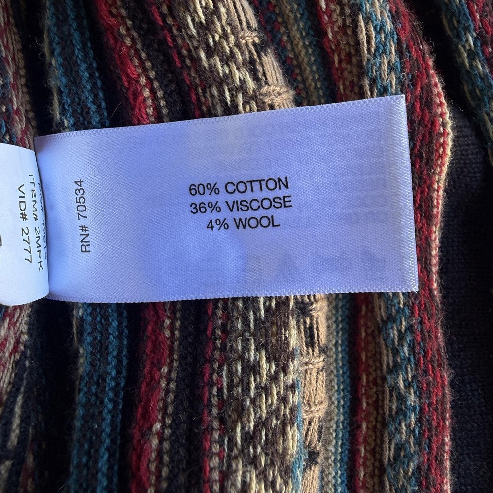 Orvis Cardigan Sweater Womens Large Multicolor Boho Striped Open Front Knit - Picture 5 of 8